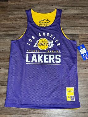 Los Angeles Lakers Purple/Yellow NBA Ultra Game Reversible Jersey Mens Size M